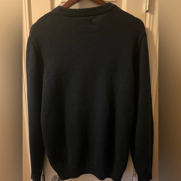 A Fish Named Fred Cable Pullover Sweater Navy Mens Medium Brand New NWT - Picture 3 of 11